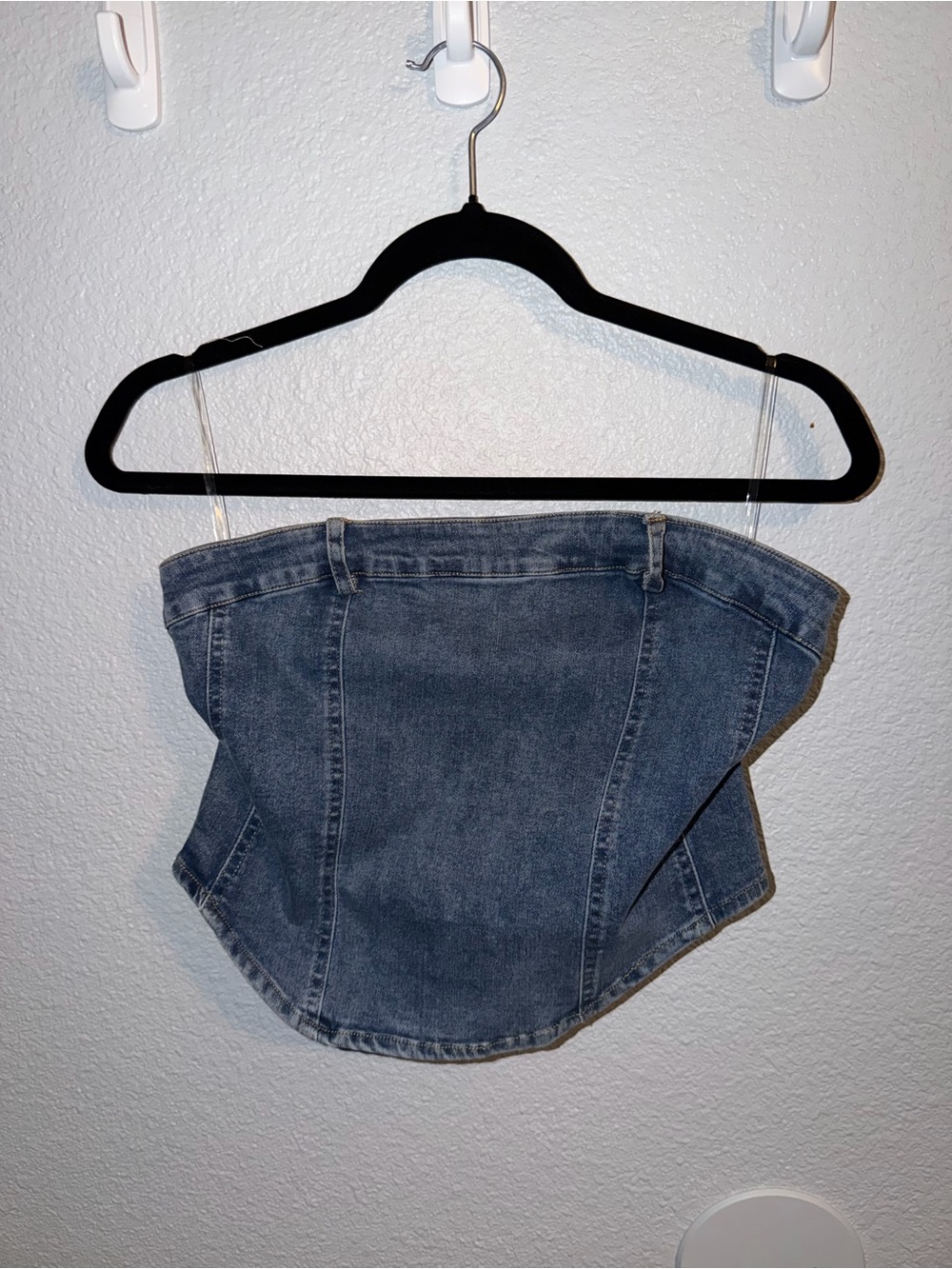 PRINCESS POLLY Denim Strapless Corset Top - Blue